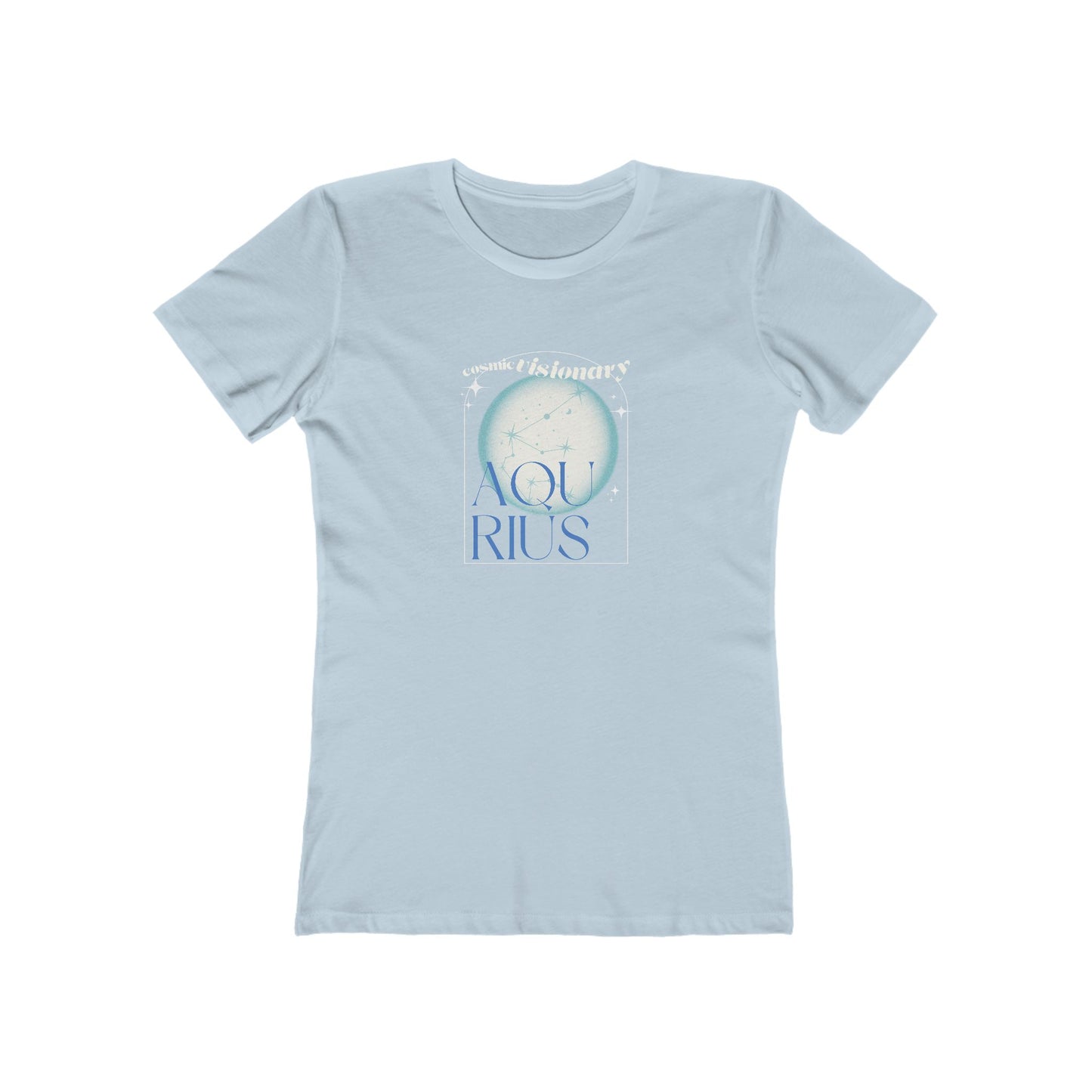 Aquarius Zodiac Women's Boyfriend Graphic Tee - Cosmic Visionary