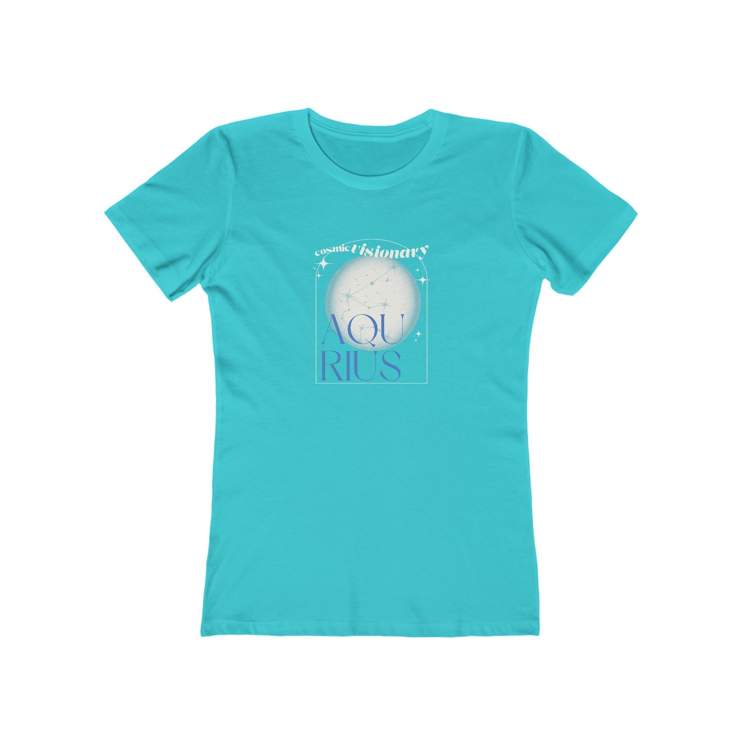 Aquarius Zodiac Women's Boyfriend Graphic Tee - Cosmic Visionary