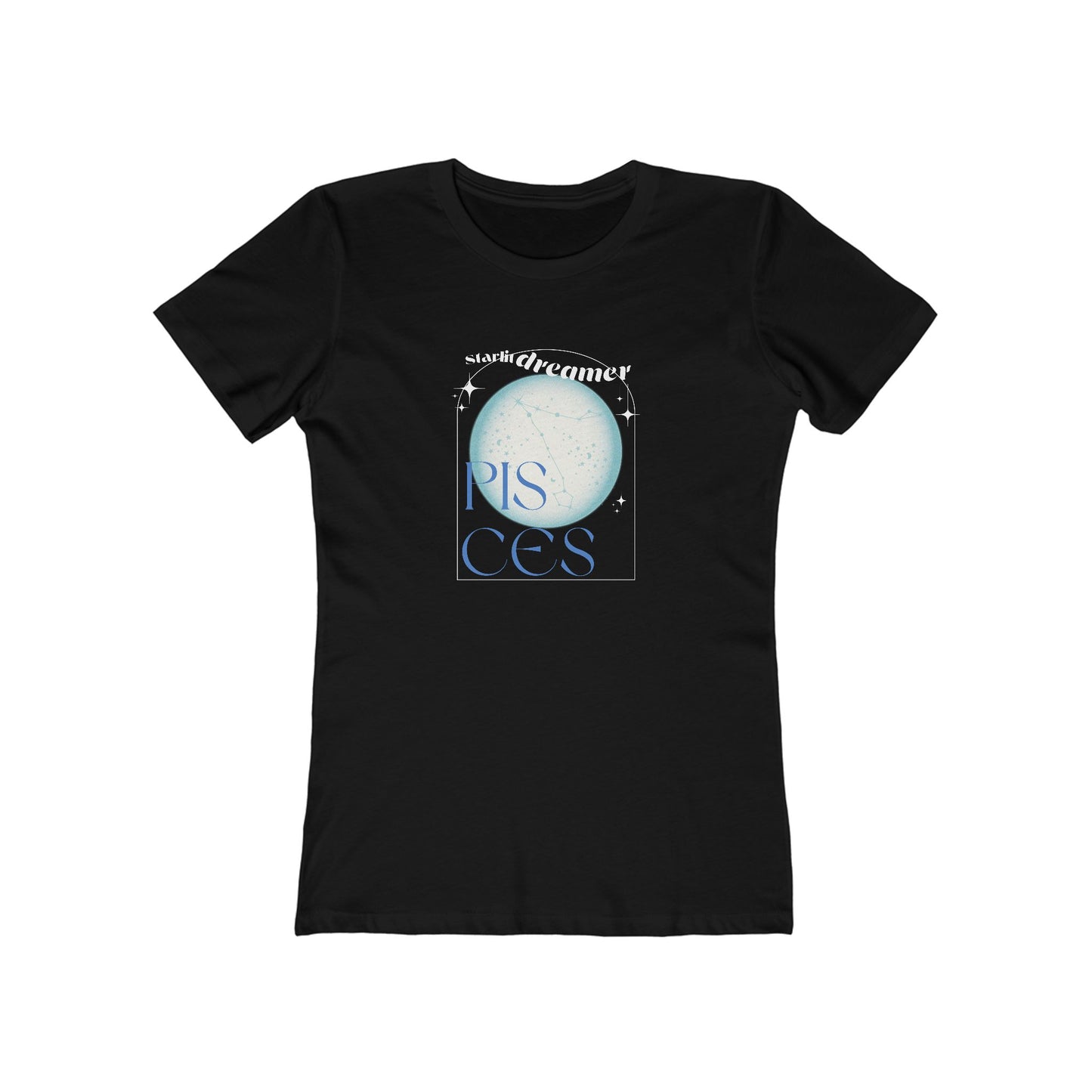 Pisces Zodiac Boyfriend Graphic T-Shirt - Starlit Dreamer