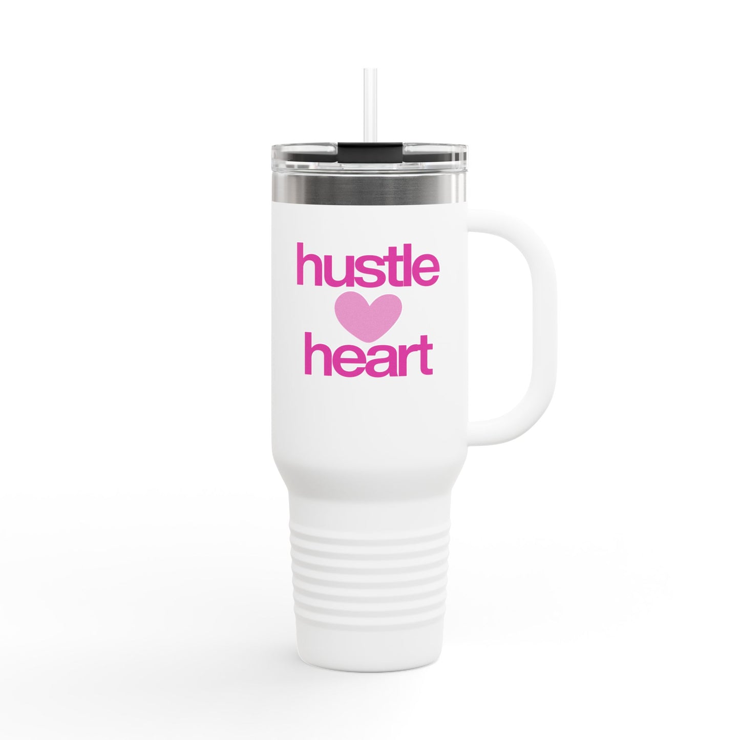 Heart & Hustle 40oz Tumbler – Retro-Inspired Motivational Drinkware
