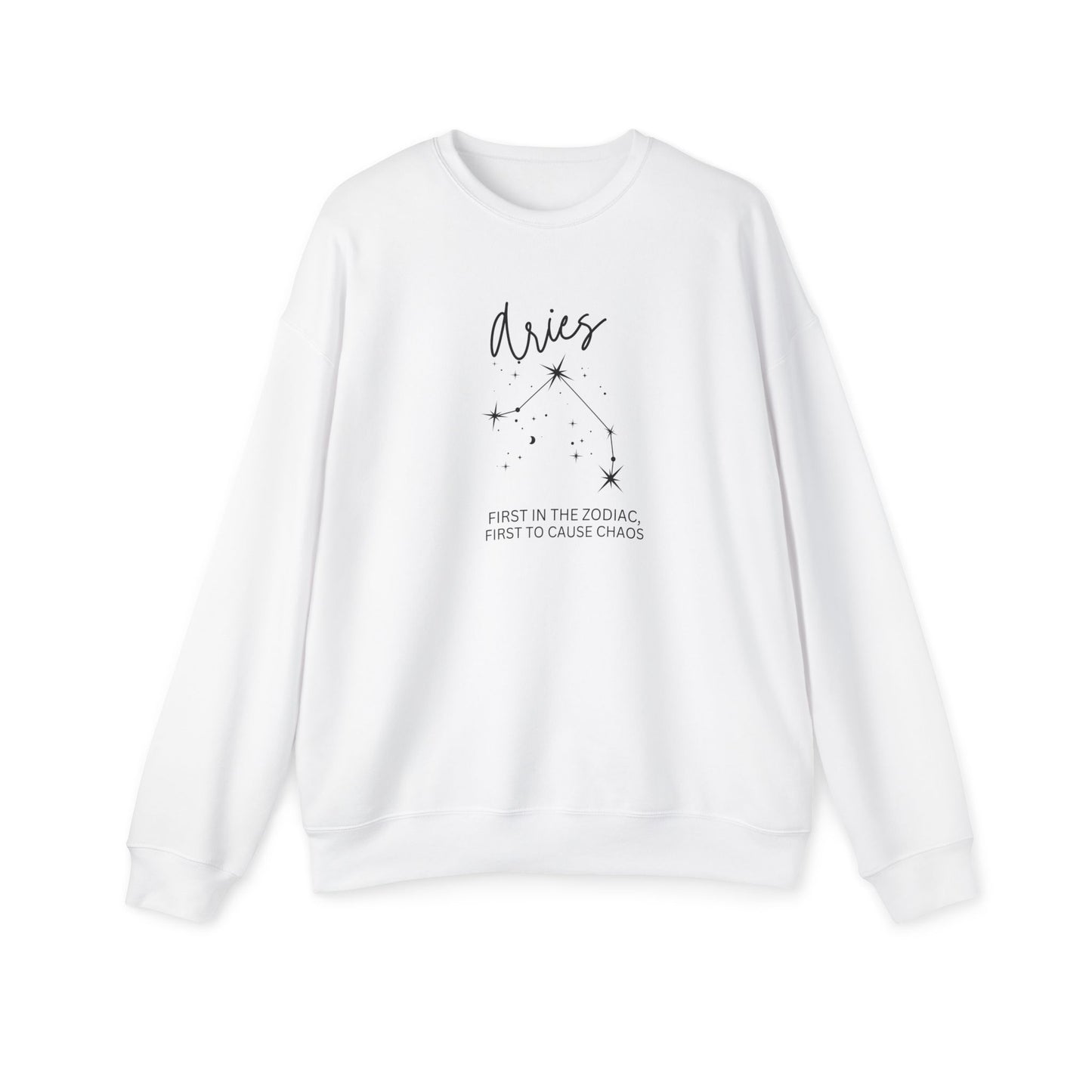 Cosmic Aries Sweatshirt – Subtle Zodiac Style with Retro Flair