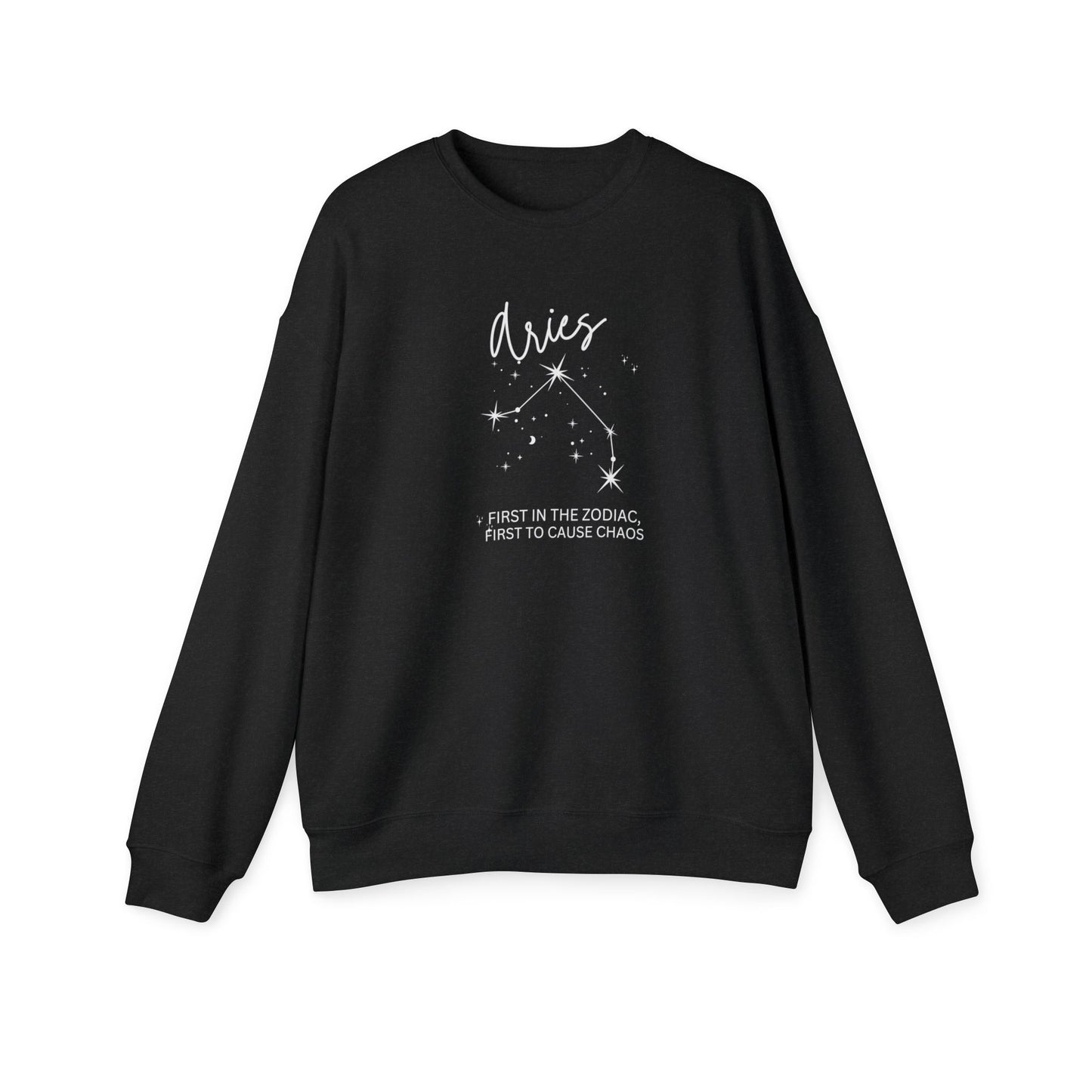 Cosmic Aries Sweatshirt – Subtle Zodiac Style with Retro Flair