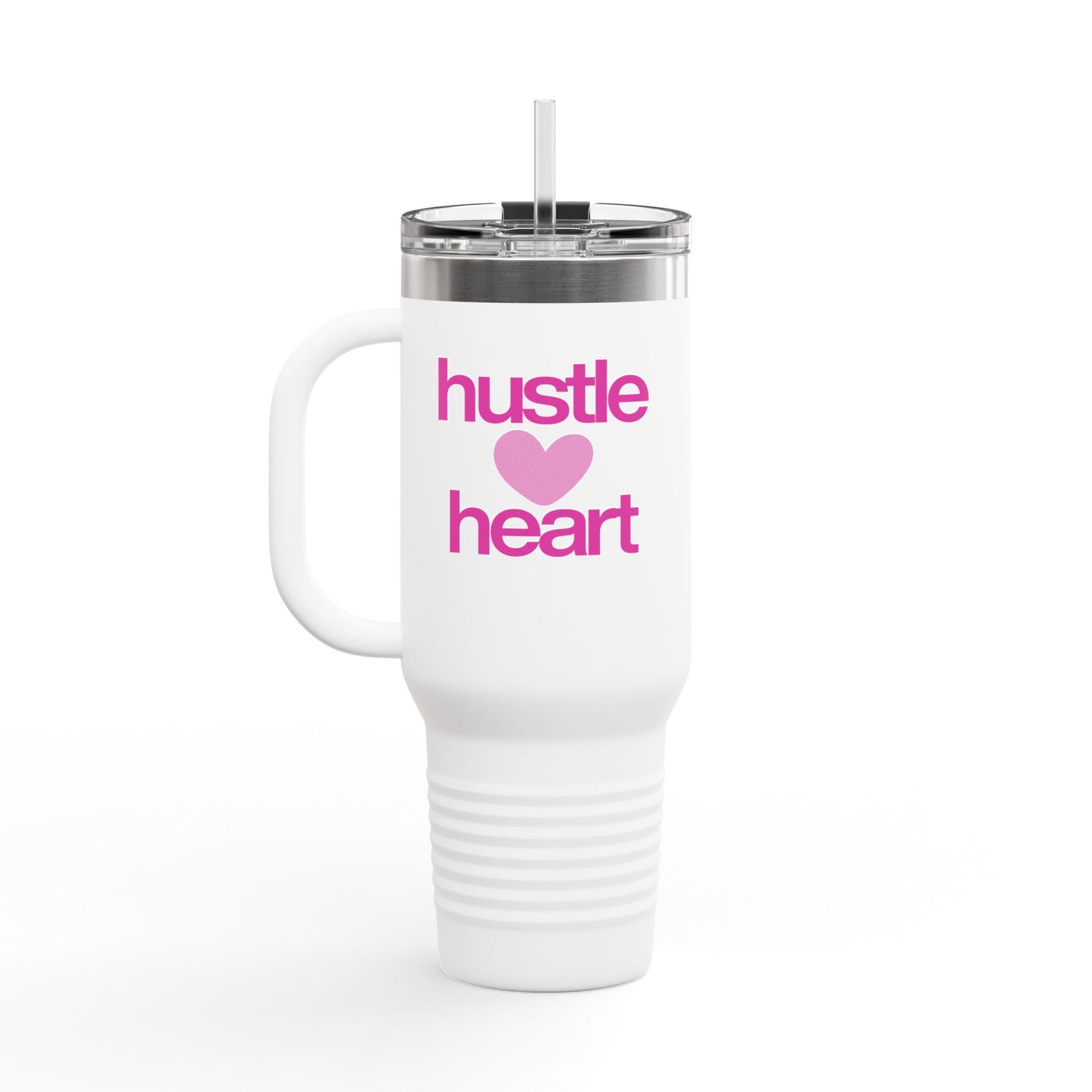 Heart & Hustle 40oz Tumbler – Retro-Inspired Motivational Drinkware