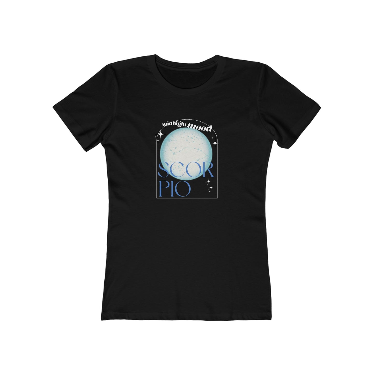 Scorpio Zodiac Boyfriend Tee for Women - Midnight Mood