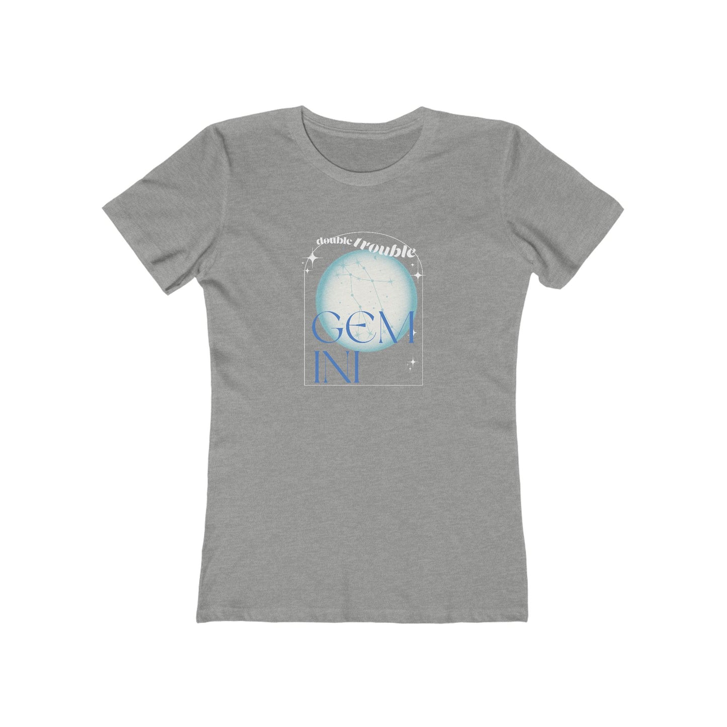 Gemini Zodiac Graphic Boyfriend Tee - Double Trouble