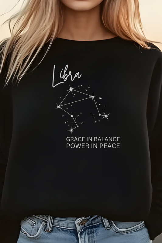womens black sweatshirt with funny libra message